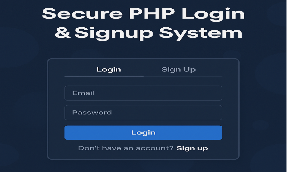 Image for Secure PHP Login System with Animated Dashboard and Admin Panel | User Authentication Tutorial